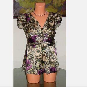 Nanette Lepore NWT KISS ME Silk Top, sz 6 Celadon/Vanil